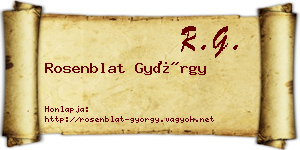 Rosenblat György névjegykártya