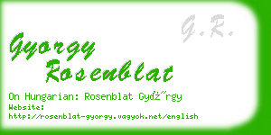 gyorgy rosenblat business card